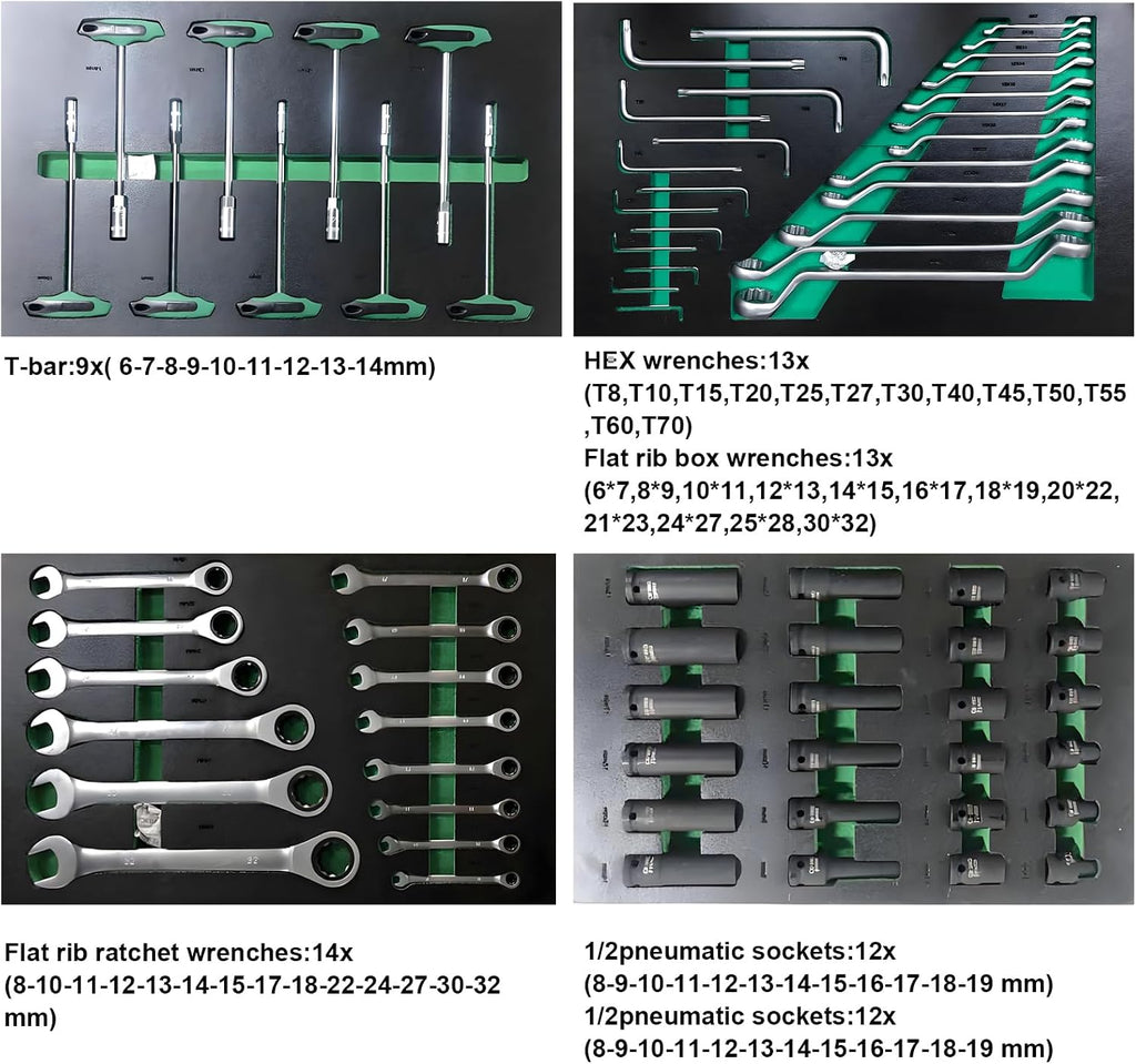 Professional Mechanic Auto Repair Tool Set, 348 Pieces Socket Set with Ratchets, Wrenches, Screwdrivers and Pliers, Metric Tools set,Manual Power Source(348 Pieces)