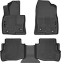Husky Liners Weatherbeater Floor Mats | Fits 2016-2023 Mazda CX-9 | Front & 2nd Row, 3-pc Black - 95611