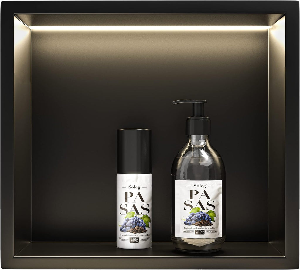 Led Shower Niche 12' X 12' Matte Black 304 Stainless Steel with Lighting Waterproof No Tile Need Shower Shelf for Bathroom Recessed Wall Niche