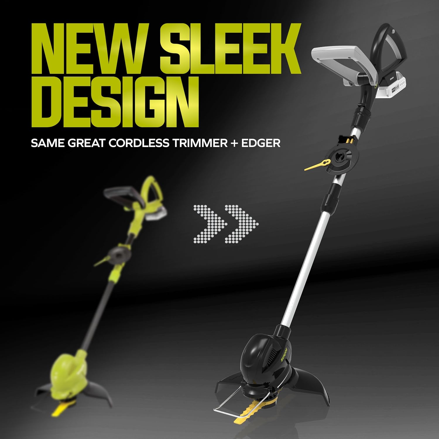 Sun Joe 10-Inch Stringless Lawn Trimmer Kit with Battery Charger, SharperBlade, Green/Black - Cordless Electric Powered Yard Tool, 24V-SB10-LTE