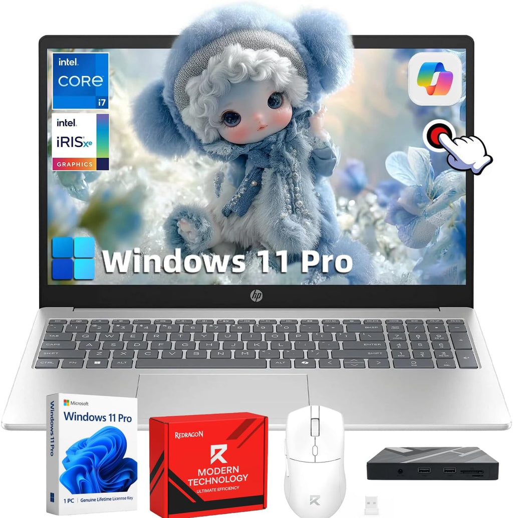 HP Flagship Touchscreen Laptop for Business - 15.6' FHD IPS Touchscreen | Intel Core i7 1355U (up to 5.0 GHz) | 16GB RAM + 512GB SSD | Intel Iris Xe Graphics | Wi-Fi 6 | Windows 11 Pro | Copilot AI