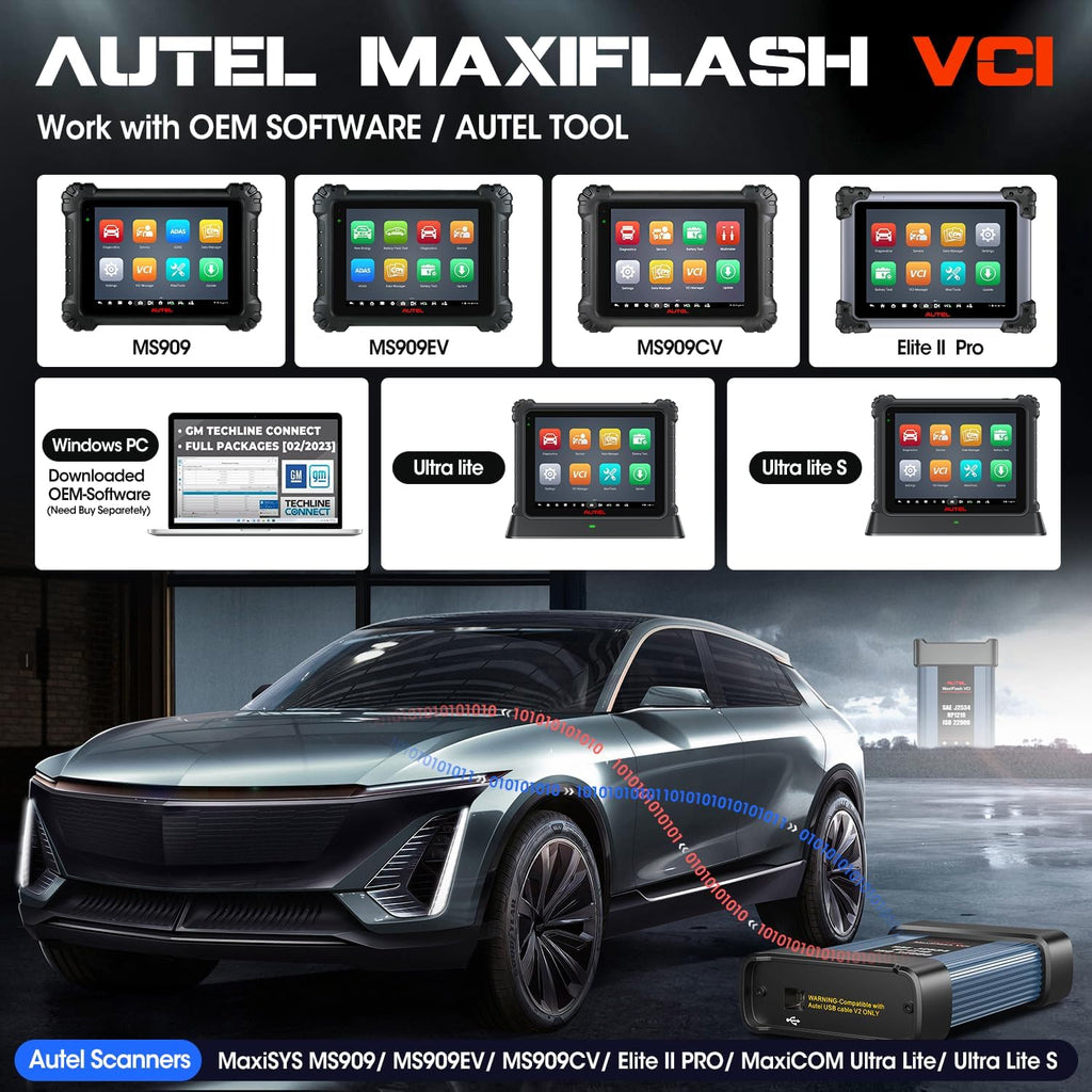 Autel J2534 Pass-Thru Programmer, 2026 MaxiFlash Jbox VCI OEM Programming Diagnostic Tool 2.0V of MaxiFlash Elite, SAE J-2534 CAN FD DoIP D-PDU RP1210, Work with OE Tools & MaxiSYS Elite II PRO MS919