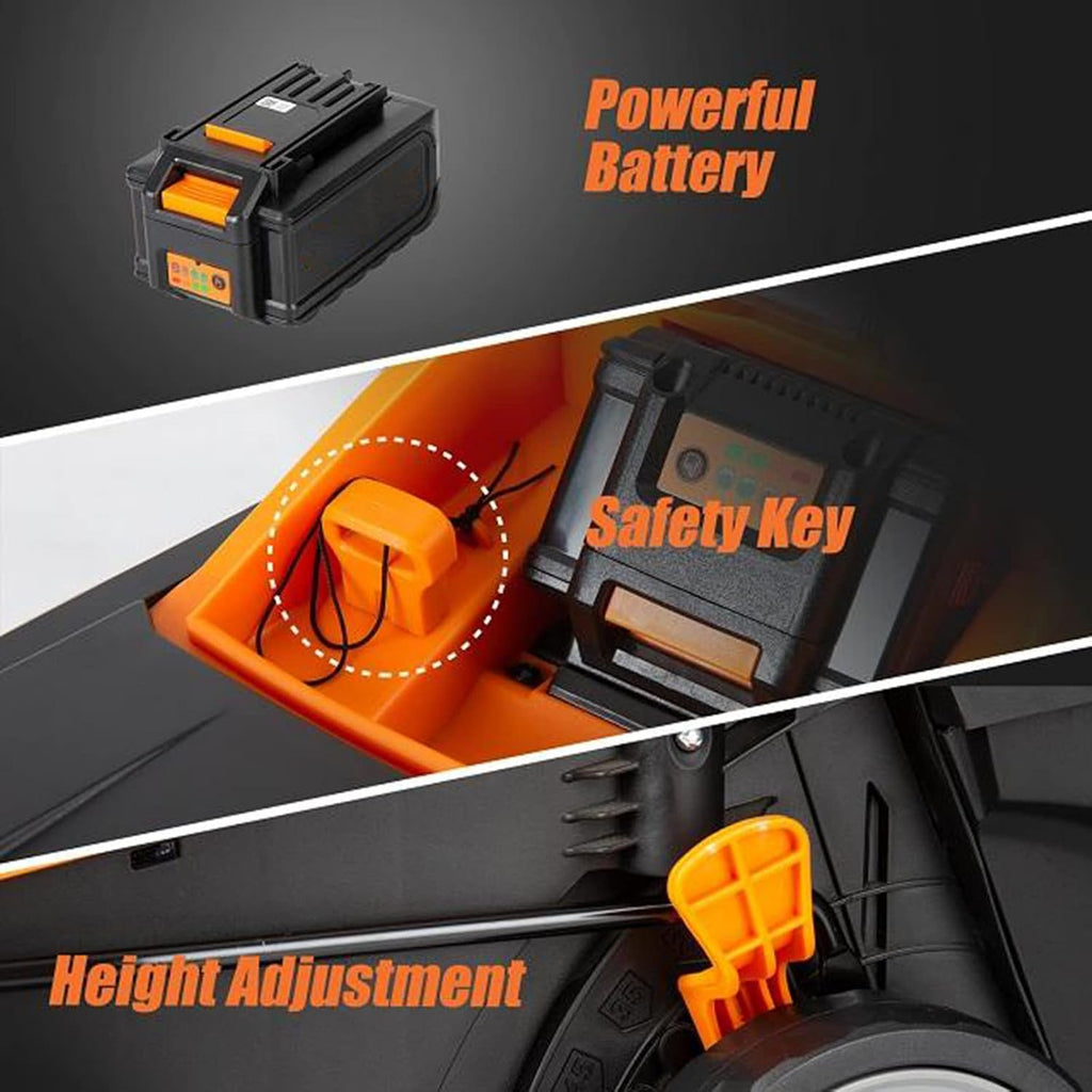 Portable Cordless Electric Lawn Mower Self-Propelled Lawn Mower String Trimmer Combo Kit 24V 4.0Ah Battery & Charger