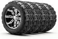 VEVOR Golf Cart Wheels, 12' 20x10-12 Black Aluminum Alloy Golf Cart Tires and Wheels Combo (Set of 4) Fit Club Car, EZGO, Yamaha, 4 Ply Rubber 4-Lug Lawn Mower Tires & Rims, 800 lbs Load, All-Terrain