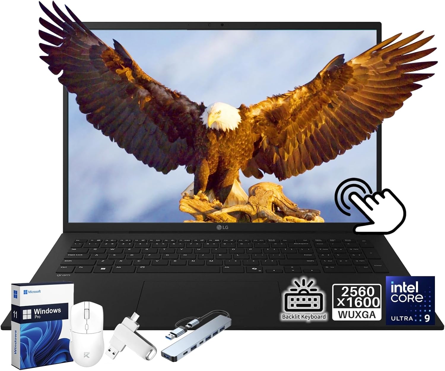LG Gram 17 2025 Business Laptop, 17 inch 2.5K Touchscreen Anti-Glare Display, Intel Ultra 9 288V, 32 GB LPDDR5X 8533MHz, 4 TB SSD, Intel Arc Graphic, Backlit KB, WiFi 7, Copilot AI, Windows 11 Pro