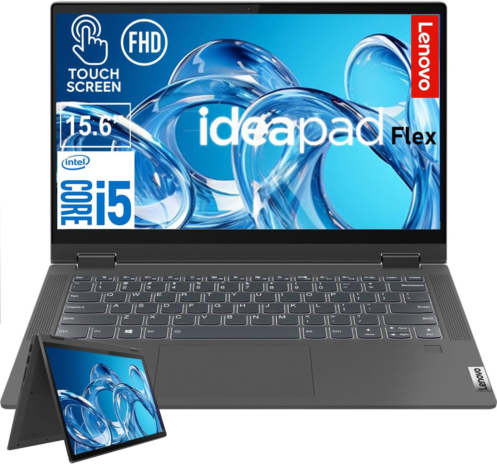 Lenovo IdeaPad Flex 5 Laptop, 15.6 Inch FHD Touchscreen, Intel Core i5-1135G7, Quad-Core Processor, 8GB RAM, 1TB SSD, Windows 11, Graphite Gray, Backlit Keyboard, Fingerprint Reader, WiFi 6
