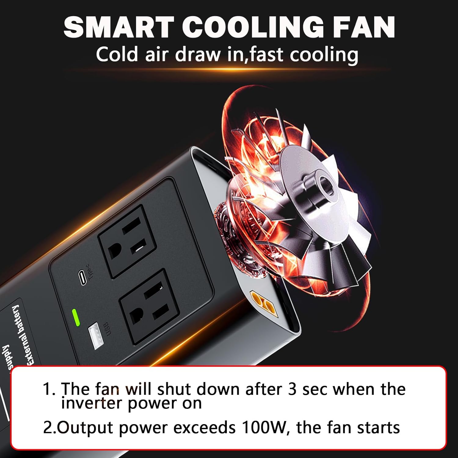 Pure Sine Wave Inverter Compatible with Ryobi 18V Battery, 2 in 1 500W 4 Ports Power Inverter Battery Charger Generator DC 20V to AC* 2 Outlets, 120V Car Charger Plug, USB&Type-C (Tool Only)