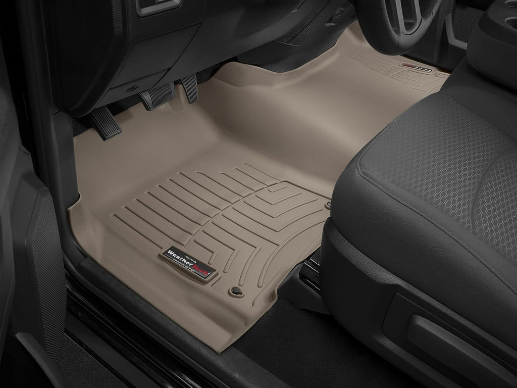 Weathertech Custom Fit FloorLiners for RAM Ram 1500 Classic, Ram 1500, Ram 2500/3500-1st Row - Over The Hump (454641), Tan