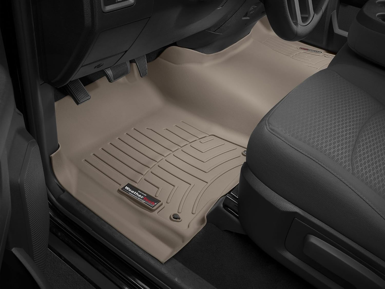 Weathertech Custom Fit FloorLiners for RAM Ram 1500 Classic, Ram 1500, Ram 2500/3500-1st Row - Over The Hump (454641), Tan