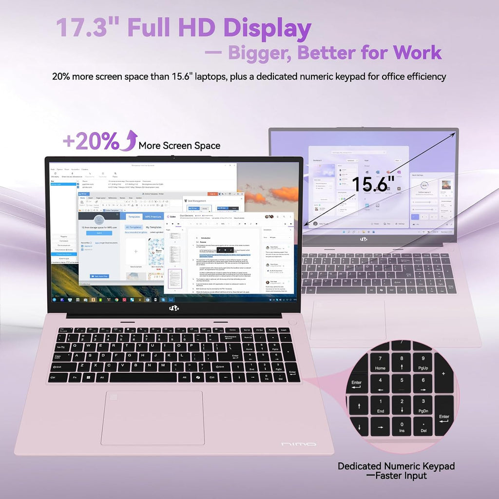 NIMO 2025 Gaming-Laptop, 17.3' FHD-Laptops with AMD Ryzen 7 7735HS (Up to 4.75GHz, Beats i7-12650H), 16GB DDR5 512GB SSD Computer with Backlit KB 100W Type-C Radeon 680M Fingerprint