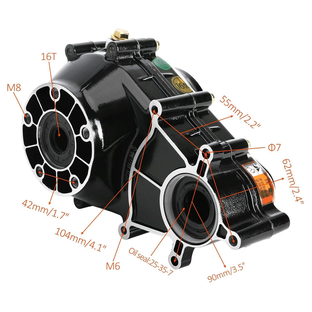 72V 1500W High-Speed Brushless Motor with Differential Gear Box Transmisson 4800RPM for Electric 4 Wheelers Go Kart Trikes, Tricycles, Lawn Mowers, ATVs, Quad, Golf Carts