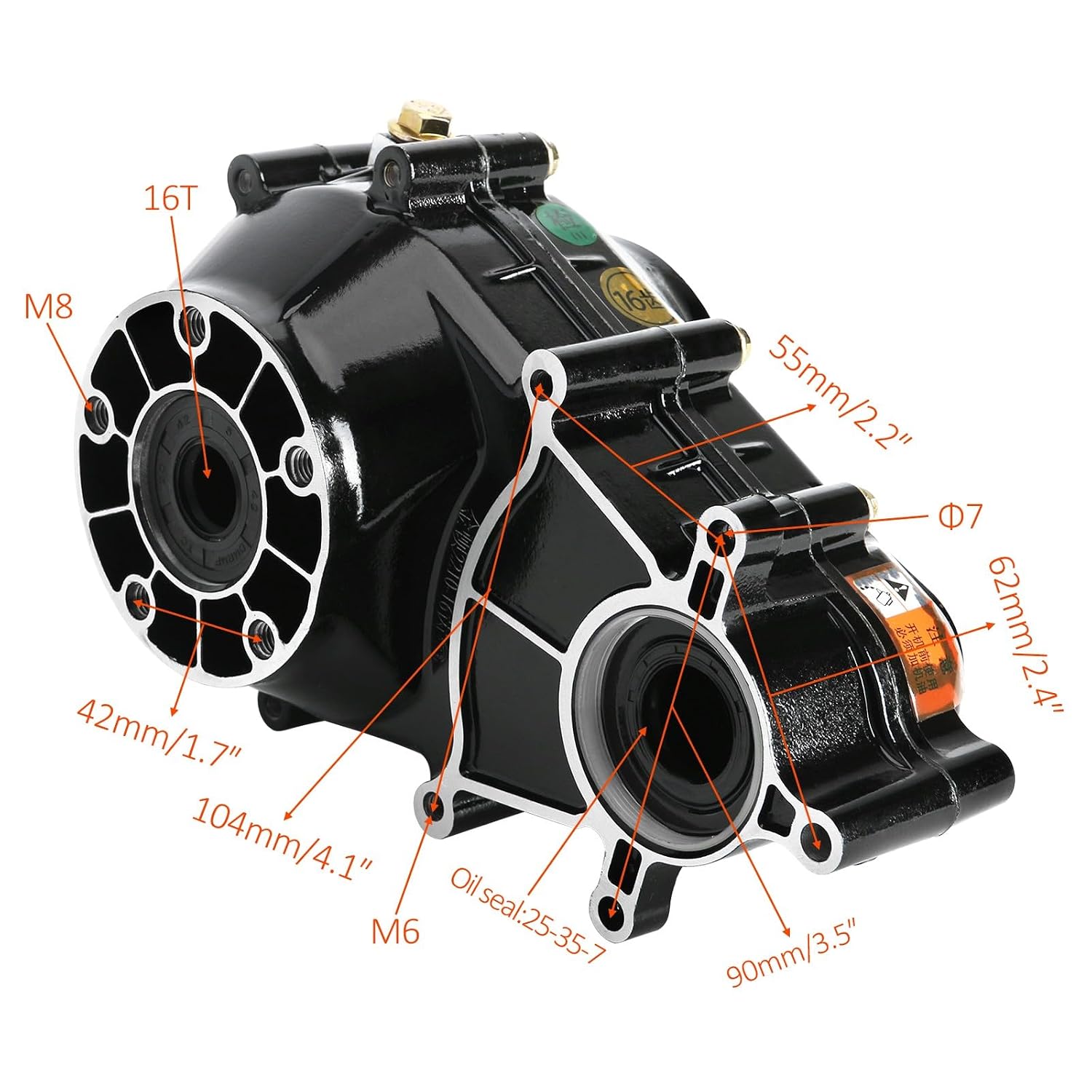 72V 1500W High-Speed Brushless Motor with Differential Gear Box Transmisson 4800RPM for Electric 4 Wheelers Go Kart Trikes, Tricycles, Lawn Mowers, ATVs, Quad, Golf Carts