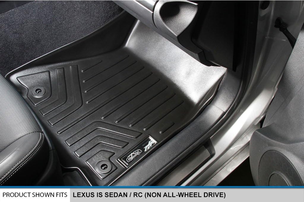 SMARTLINER Custom Fit Floor Mats 2 Row Liner Set for 2014-2025 Lexus is