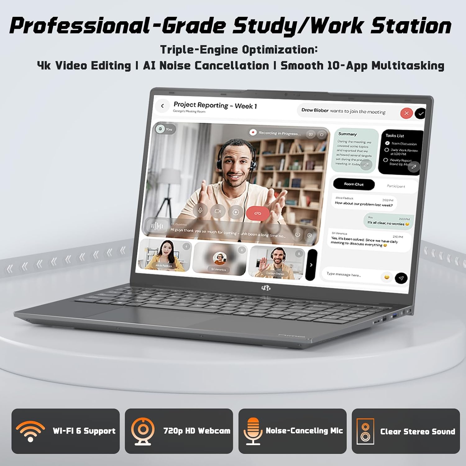 NIMO 17.3' FHD IPS Student-Laptop-Computer - 16GB RAM 1TB SSD, Pentium 4 Cores N100(Beat i3-1115G4, Up to 3.4GHz) 65W Type-C Fingerprint Backlit Keyboard Wi-Fi 6 BT5.2