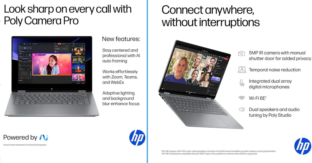 HP OmniBook X Flip 2-in-1 Laptop 14' WUXGA IPS Touchscreen 8-Core AMD Ryzen AI 7 350 24GB LPDDR5 1TB SSD AMD Radeon 860M Graphics Wi-Fi 6E Backlit Keyboard Win11 W/Stylus Pen
