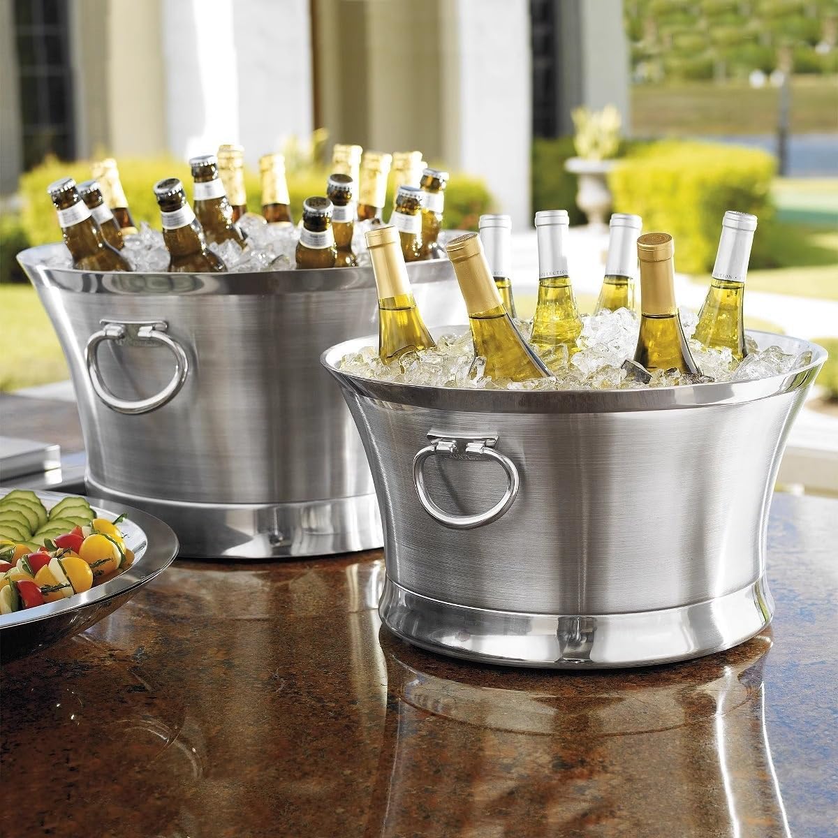 Ice Bucket Ice Bucket for Freezer Large Stainless Steel Double-Layer Ice Bucket, Champagne Basin Beer Bucket Hotel Large Banquet Red Wine Wine Ice Bucket Ice Buckets Party Cooler Drink Cooler