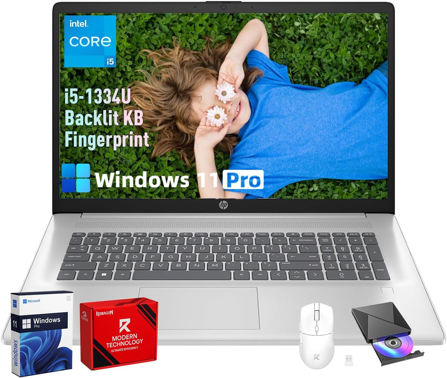 HP Laptop, Intel 10-Core i5 1334U, 17.3' FHD+ 250 BrightView nits, Fast Charge, Backlit KB, Fingerprint, Windows 11 Pro, 64GB RAM, 2TB SSD. None-Touchscreen!