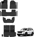 Auxko All Weather Floor Mats Cargo Mat with Backrest Mat for 2026 2025 2024 2023 Honda Pilot TPE Liners Accessories Guard Odorless Anti-Slip Floor Liners & Trunk Liner