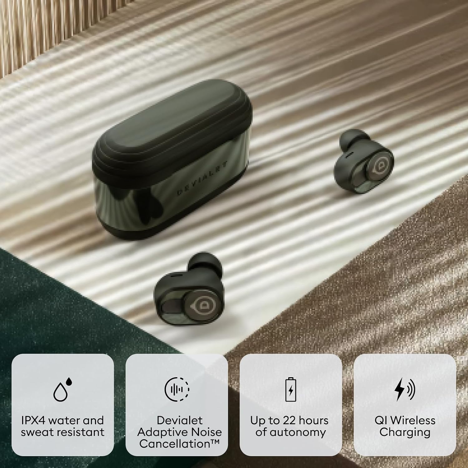 Devialet Gemini II True Wireless Earbuds - Deep Forest - Audiophiles - Daily Music & Commute - Pristine Audio Fidelity Sound Clarity and Effective Noise Cancellation.