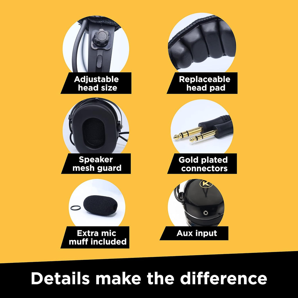 P1 Aviation Pilot Headset for Student Pilots Flight Schools Flight Instructors Features 24 db PNR Rating, Noise Canceling Microphone, Acoustic Foam Ear Cups, AUX Port Input with GA Dual Plugs