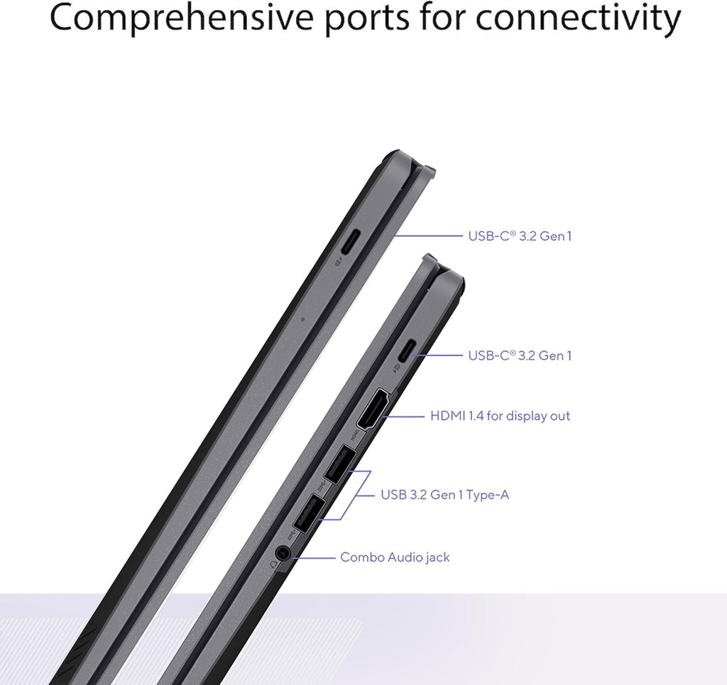 ASUS Chromebook Plus CX34 Laptop (14' FHD Touchscreen, Intel Core i5-1335U, 8GB RAM, 256GB Storage (128GB+128GB SD)) Enterprise Business, Student, 1080p Webcam, Google AI, IST HUB, Wi-Fi 6E, Chrome OS
