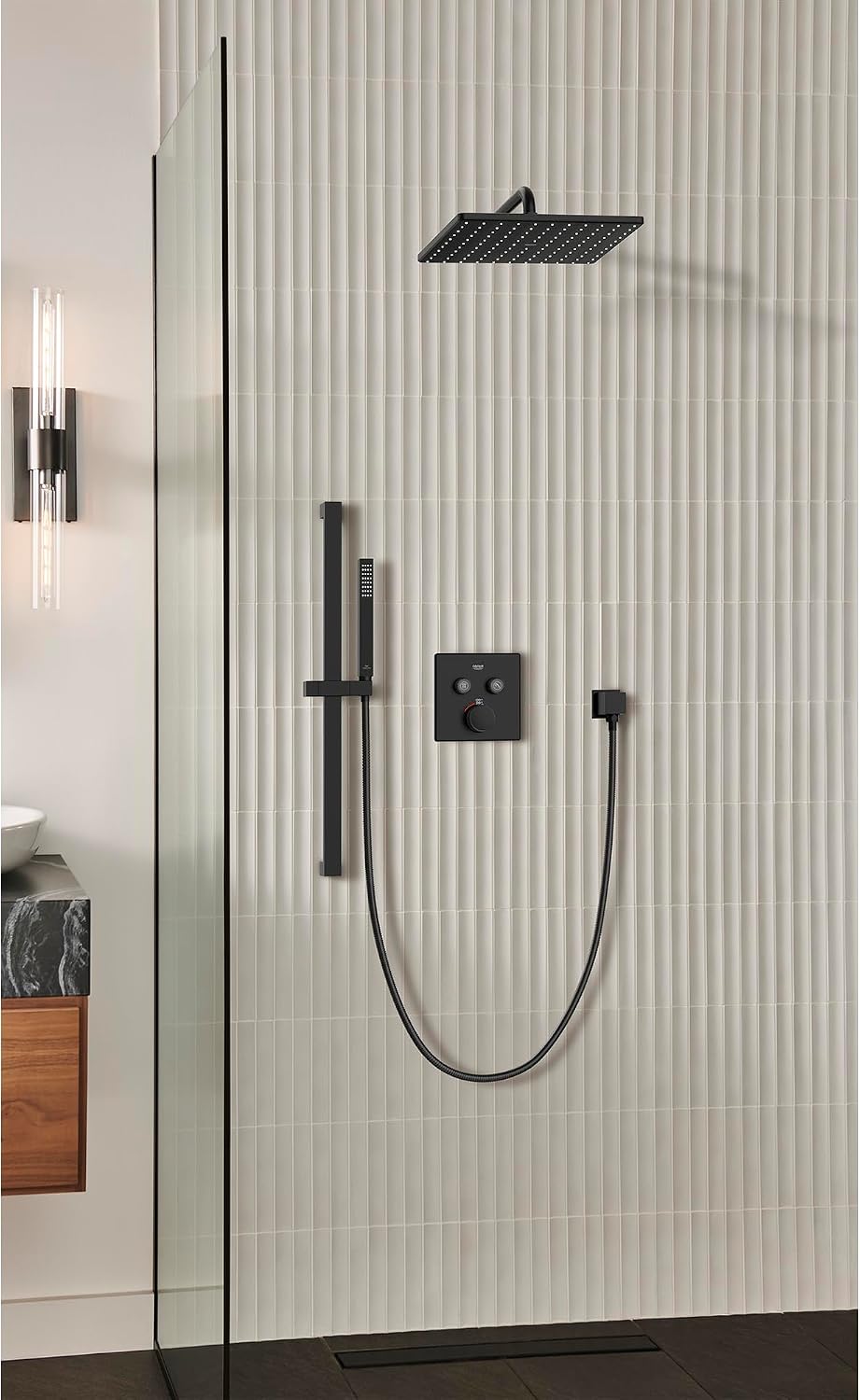 GROHE 268672430 Rainshower Aqua Cube Stick Hand Shower, 1.8 GPM, Matte Black