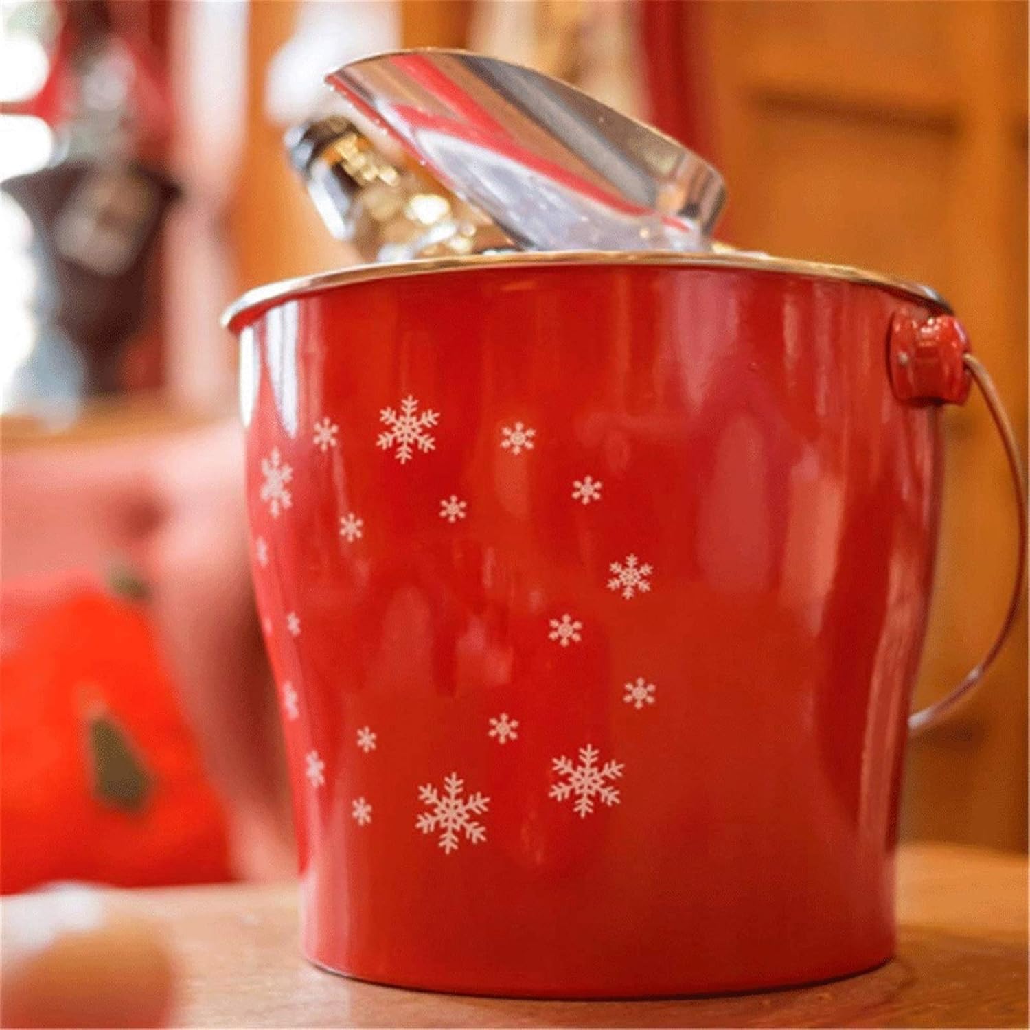 ice bucket, Ice Bucket Red Stainless Steel Dry Beer Layered Storage Bucket ChampagneStainless Steel Sleek Design