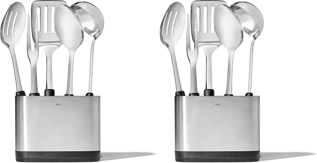 OXO Stainless Steel Kitchen Tools | Prep & Serve | Modern Style | 6-Piece Set | Pack of 2