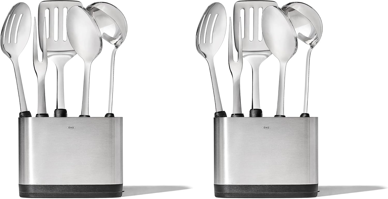 OXO Stainless Steel Kitchen Tools | Prep & Serve | Modern Style | 6-Piece Set | Pack of 2
