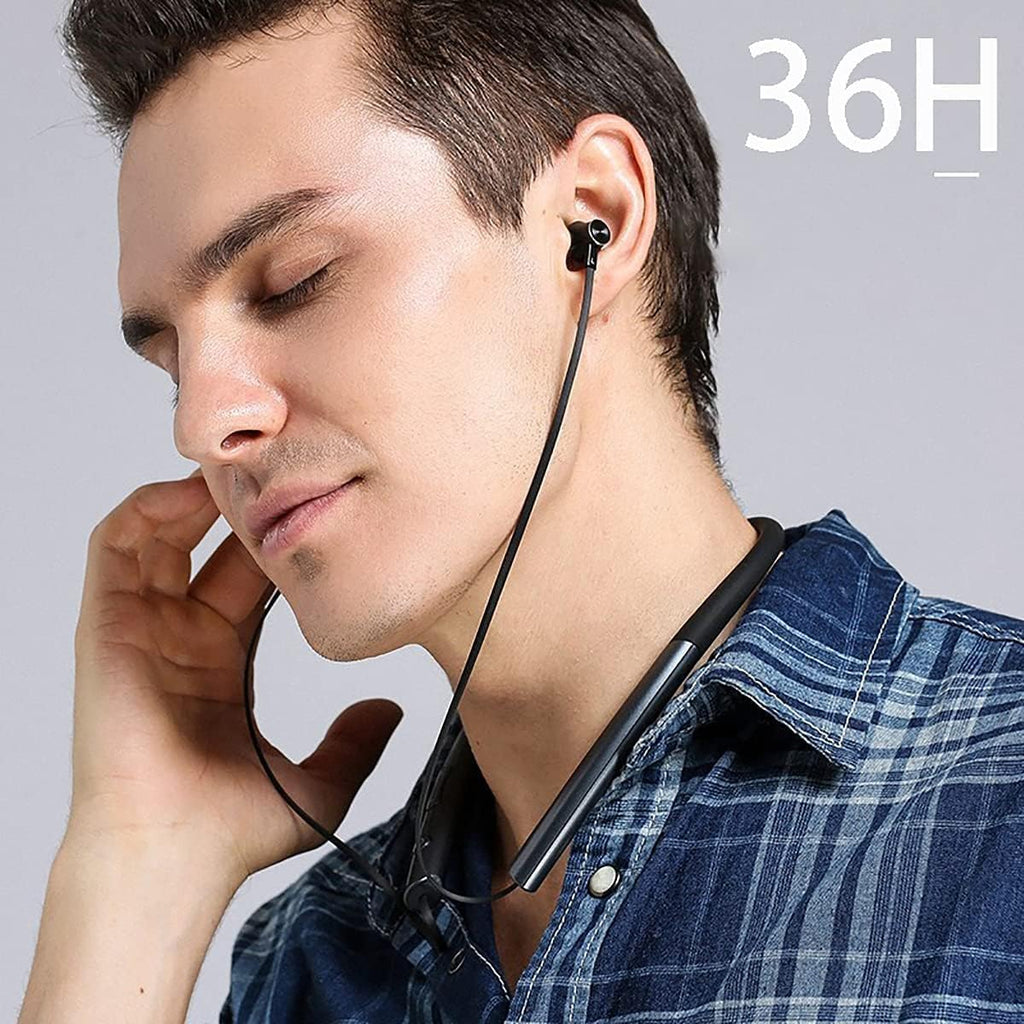 Neckband Earphones Bluetooth 5.0 Headphones CVC8.0 Noise Cancelling Bluetooth Headset Wireless Earbuds Neckband with Mic,9D Deep Bass, 20H Overall Endurance,Sports for Running Driving Working, Green