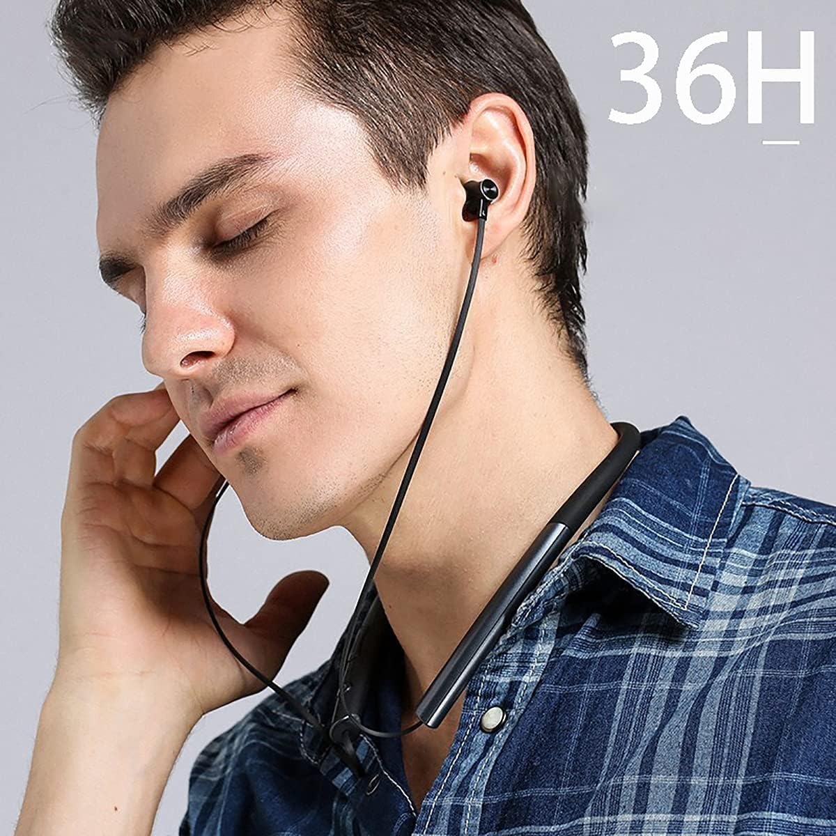 Neckband Earphones Bluetooth 5.0 Headphones CVC8.0 Noise Cancelling Bluetooth Headset Wireless Earbuds Neckband with Mic,9D Deep Bass, 20H Overall Endurance,Sports for Running Driving Working, Green
