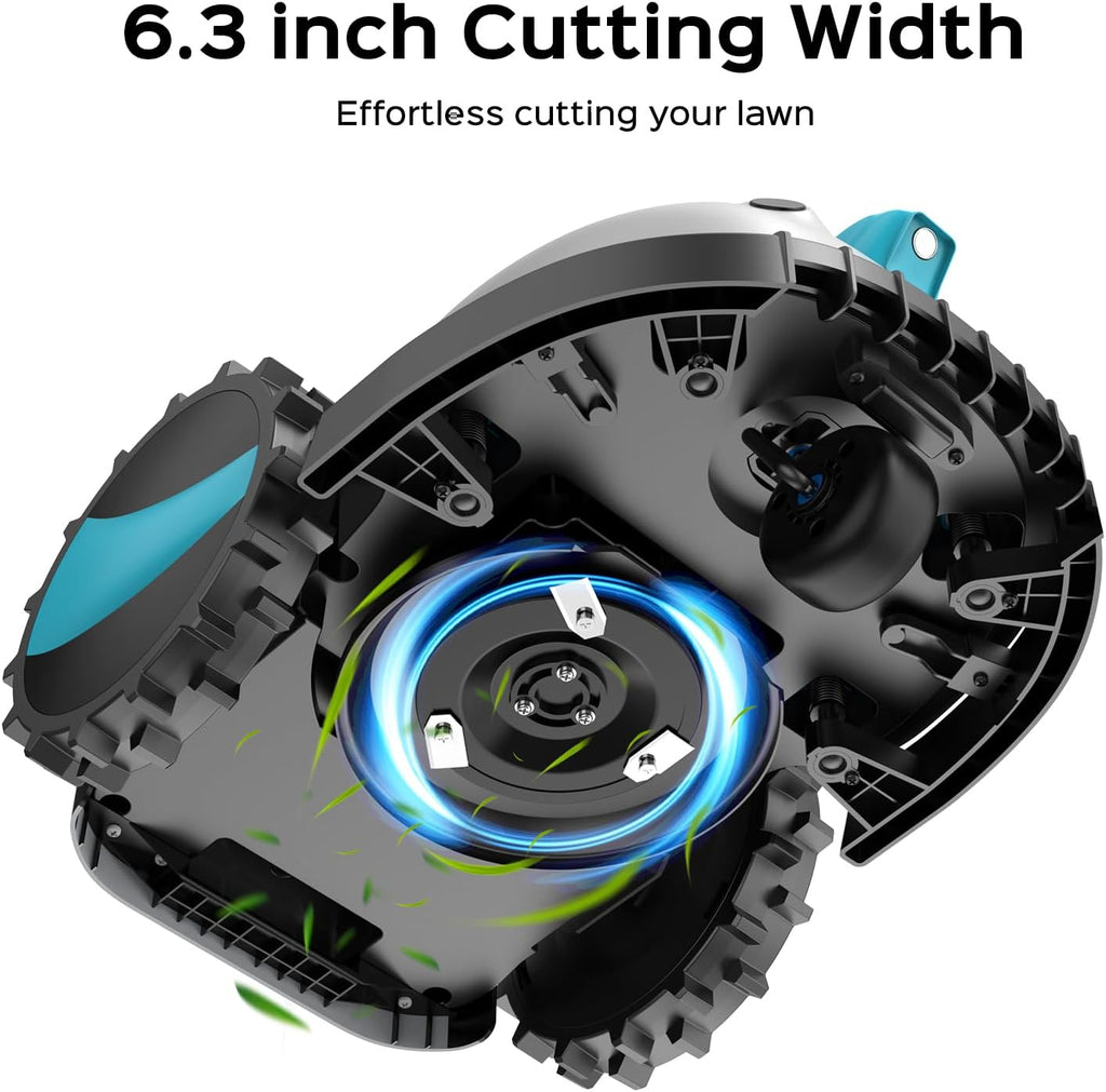 V100 Robotic Lawn Mower with Visual Navigation, Smart Obstacle Avoidance, Adjustable Cutting Height, Low Noise – Ideal for Small Lawns