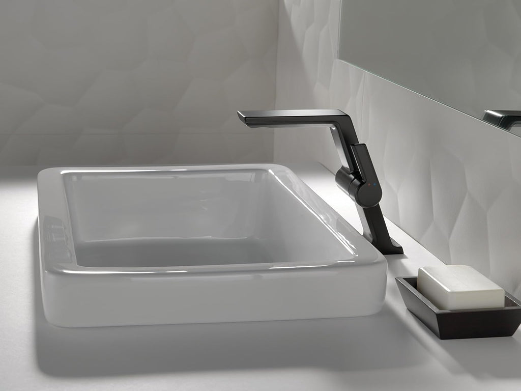 Delta Faucet 699-BL-DST Pivotal Sing. Hndl Mid-Height Vessel Lav. Faucet Black