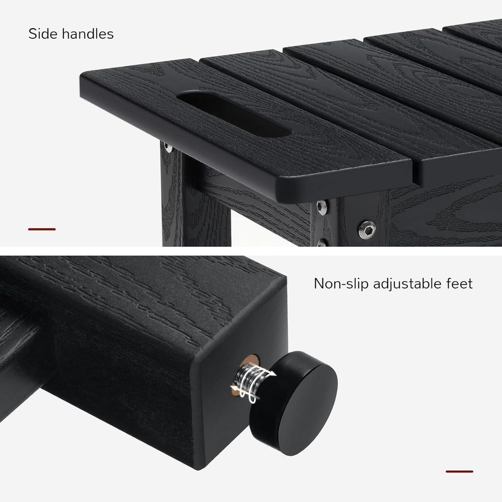 Stoog 30' Shower Bench, Waterproof HIPS Shower Stools with 400 lbs Weight Capacity, Shower Chair for Inside Shower, Non-Slip, Black