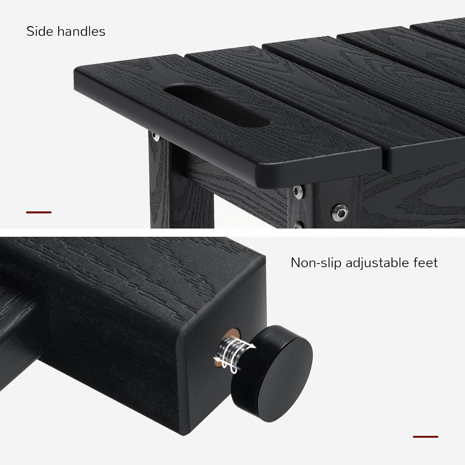Stoog 30' Shower Bench, Waterproof HIPS Shower Stools with 400 lbs Weight Capacity, Shower Chair for Inside Shower, Non-Slip, Black
