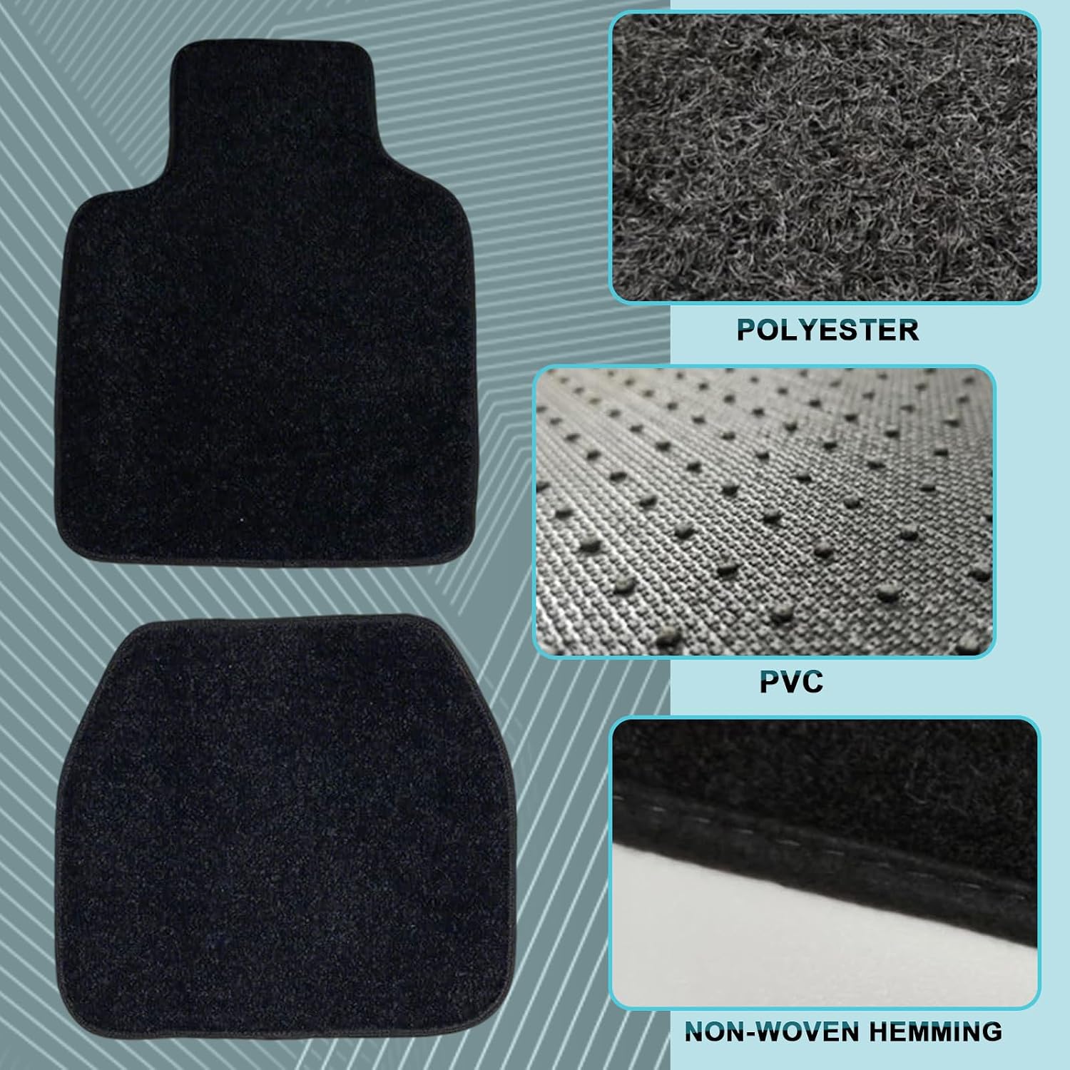 Starlight Floor Mats for Car, LED Car Mats, Starry Sky Design Luminous Carpet, Universal Fit Anti-Slip Waterproof Starlight Mats for Cars, SUVs, Trucks(USB Cable)