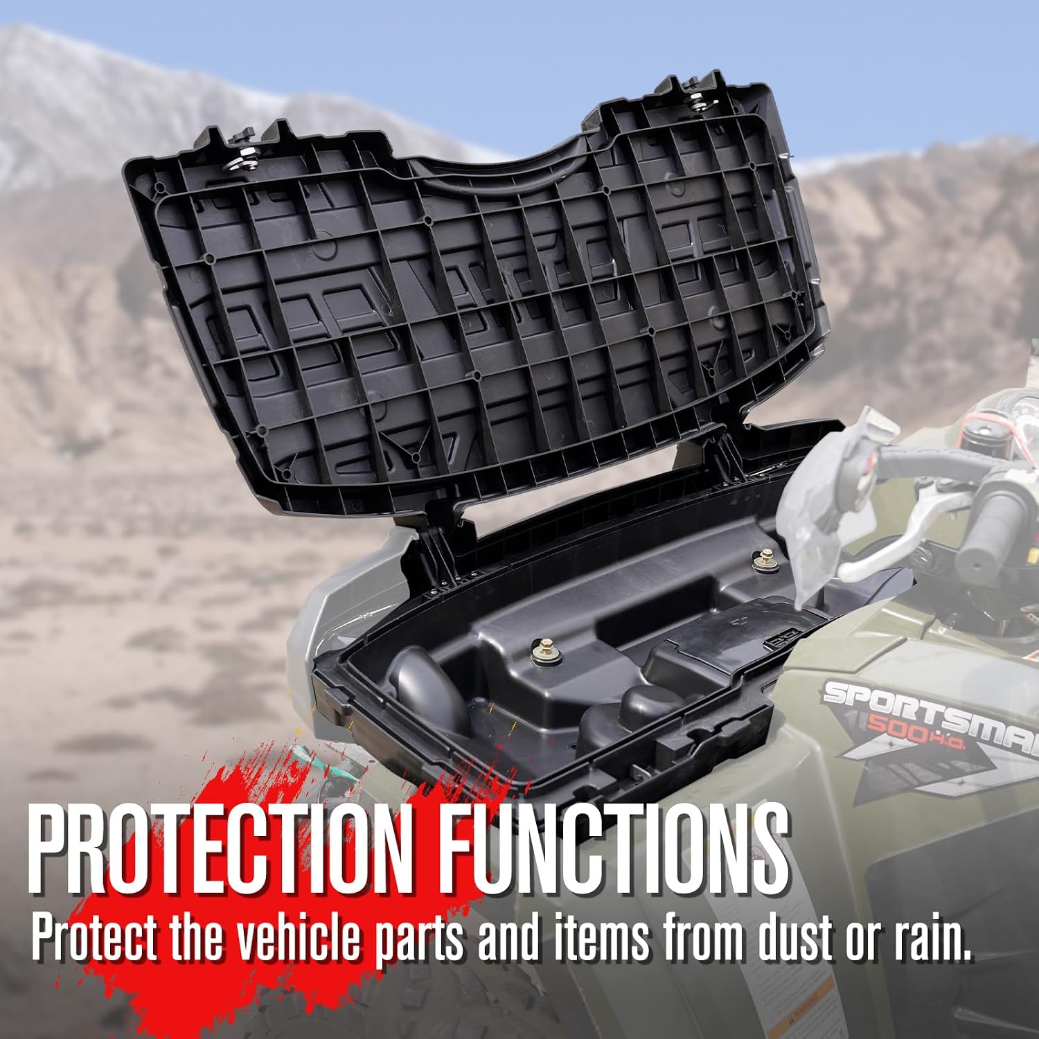 A & UTV PRO Lower Storage Box & Front Service Cover Kit for Polaris Sportsman 400 450 500 600 700 800 2005-2010 Accessories, Replace OEM # 2633162, 2633157, 2633355-070, 2203484, 2PCS