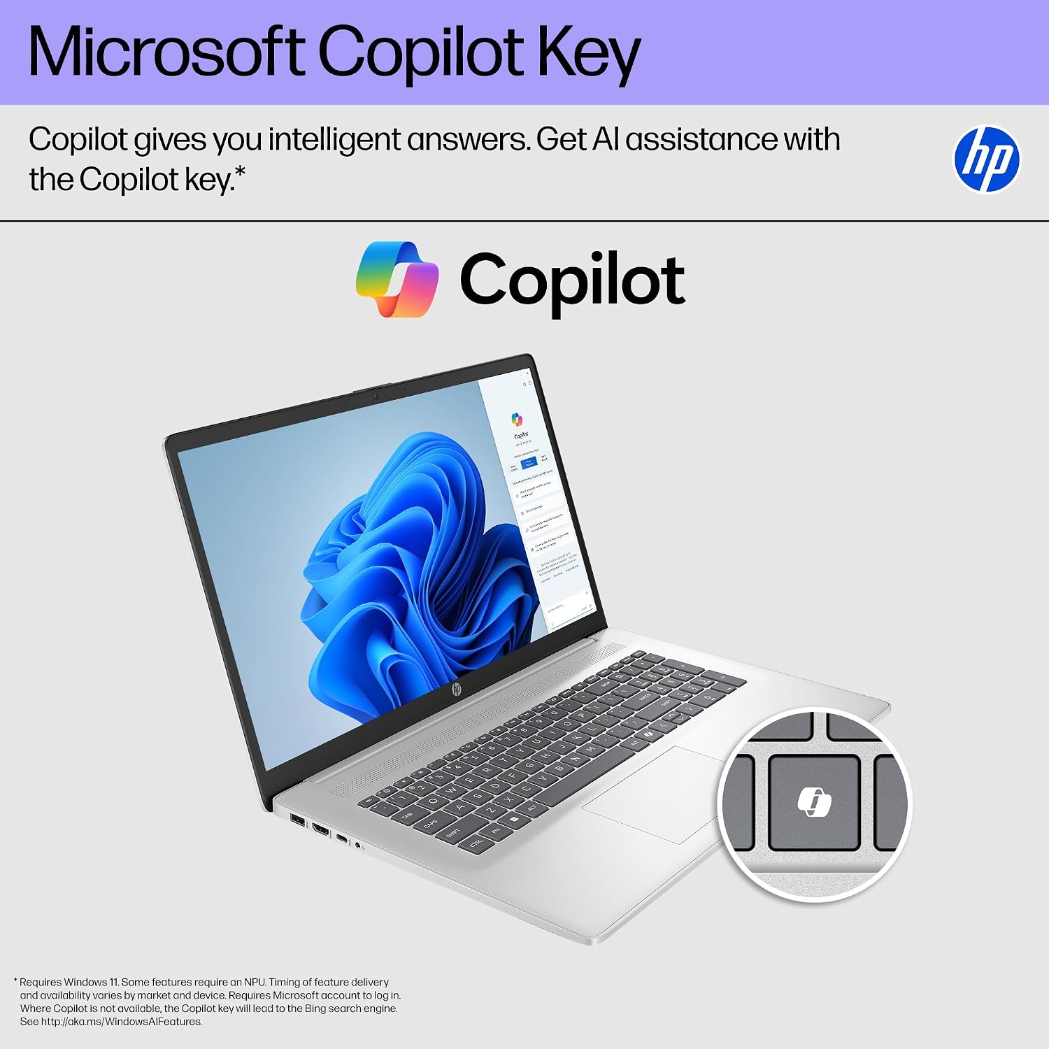 HP 17 Laptop Computer, 17.3' HD+ Touchscreen (1600x900), AMD Ryzen 5 7430U (6-Core), 32 GB RAM, 1 TB SSD, AMD Radeon Graphics, Wi-Fi 6, Bluetooth 5.4, HD Webcam, Fast Charge, Copilot Key, Win 11 Pro