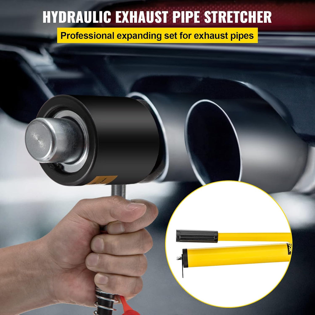 VEVOR Hydraulic Exhaust Pipe Expander, 1-5/8 to 4-1/4 Inch, 10 T Manual Hydraulic Pipe Stretcher, w/4 Dies and 2 Case, for Copper Aluminum Tubes in Car Repairing