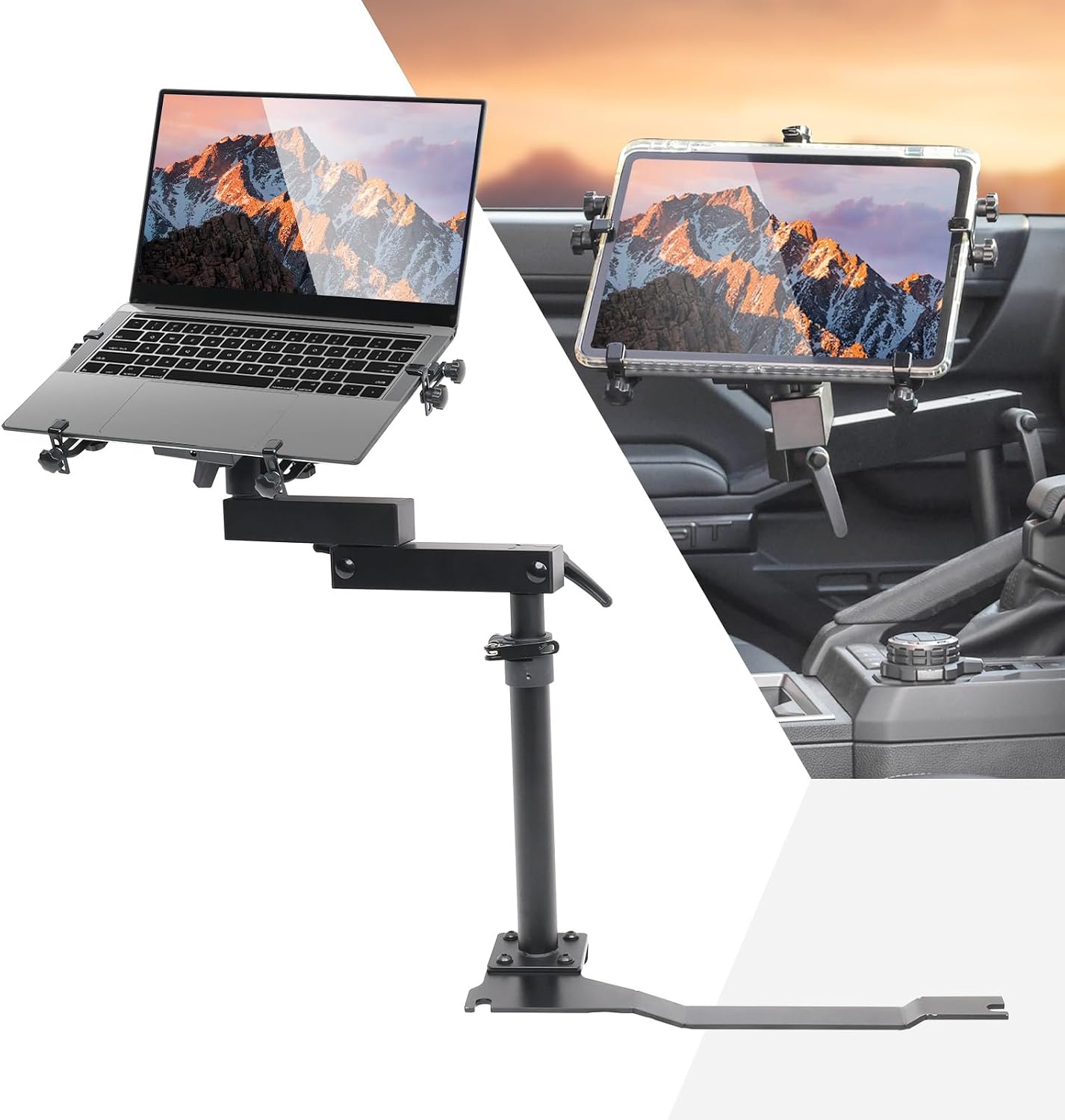 Trumgeta Truck Laptop Mount Fit for 2024 2025 2026 Toyota Tacoma No-Drill Vehicle Laptop Computer Tablet Holder Stand Up to 17' for Passenger Seat