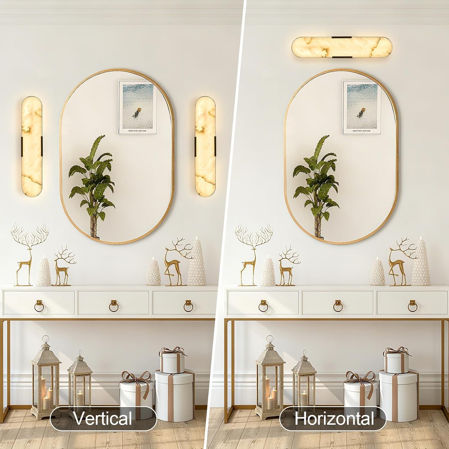Alabaster wall Sconce 19.7in Dimming Black 4 Pcs | 3cct Spanish Alabaster Suitable For Bedrooms Wall Murals And Headboards