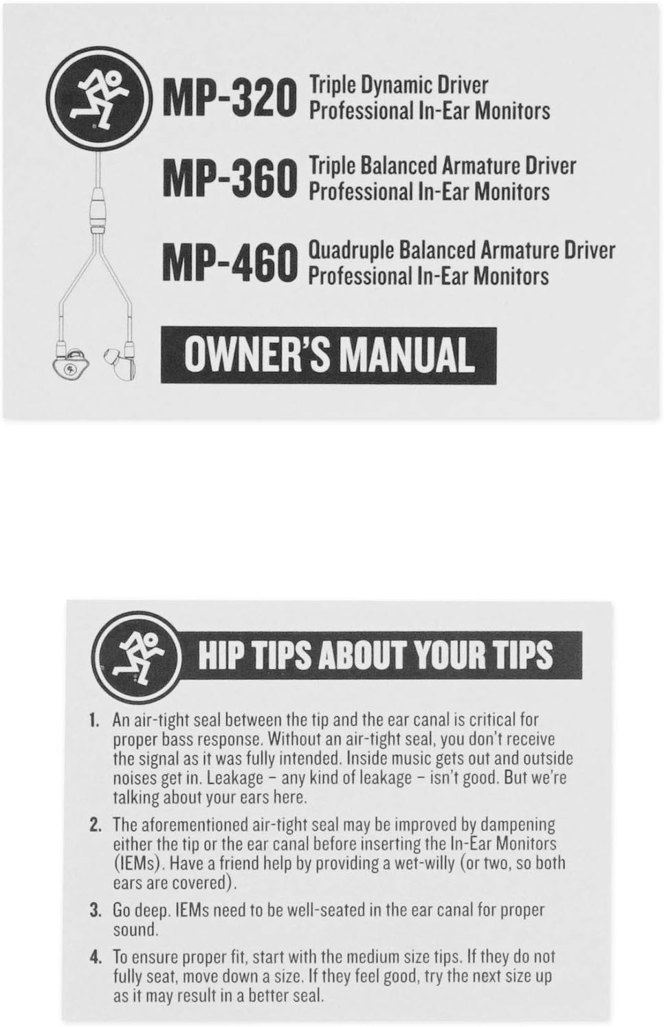 Mackie MP Series In-Ear Headphones & Monitors with Triple Dynamic Drivers (MP-320)