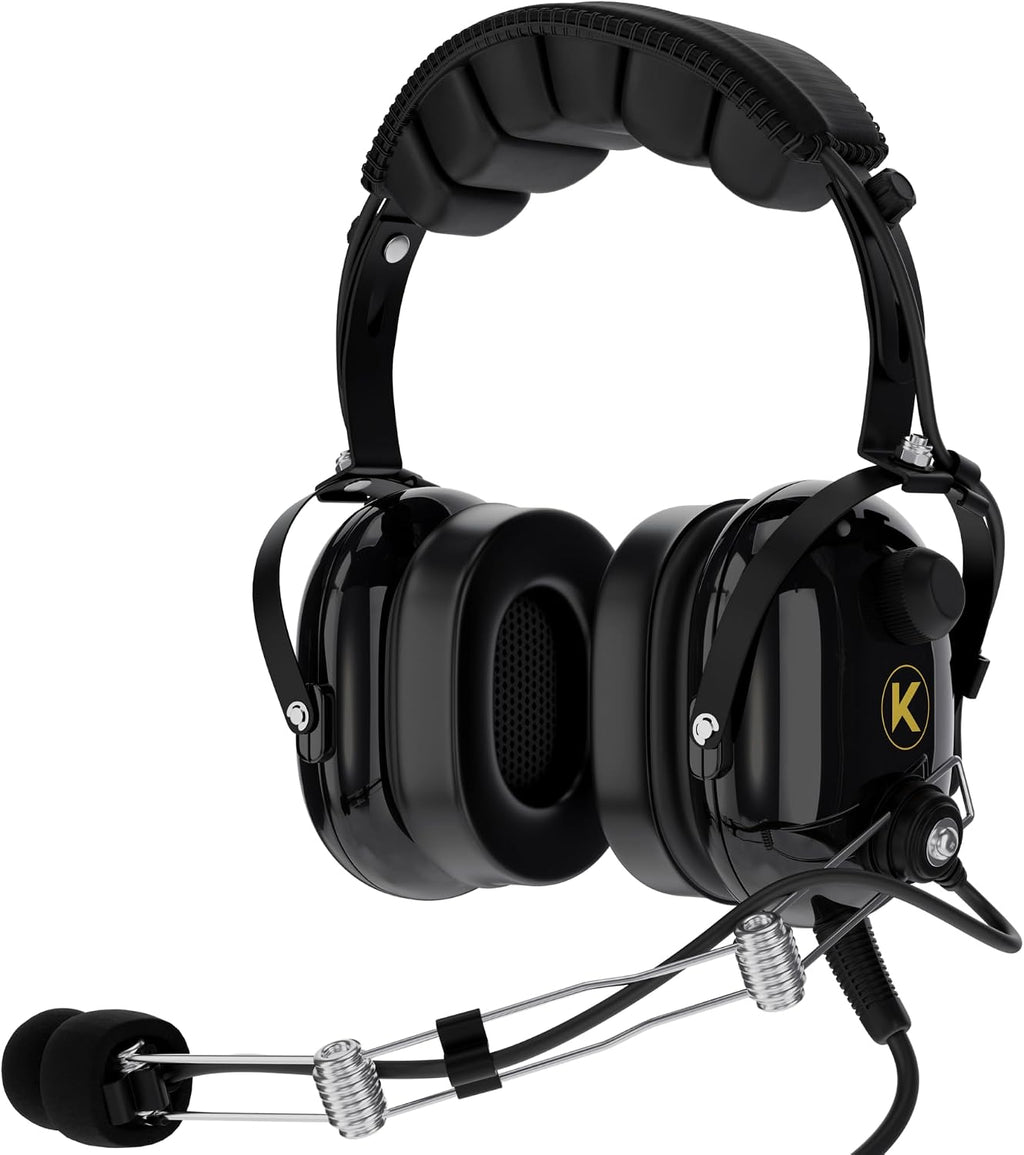 P1 Aviation Pilot Headset for Student Pilots Flight Schools Flight Instructors Features 24 db PNR Rating, Noise Canceling Microphone, Acoustic Foam Ear Cups, AUX Port Input with GA Dual Plugs