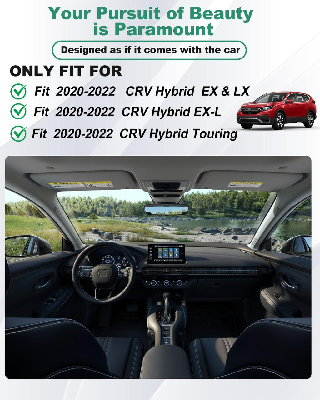 Original 2020-2022 CR-V Hybrid Floor Mats & Cargo Liner for Honda CRV Hybrid - Custom Fit TPE Floor Mats with Trunk Mat - All Weather Rubber Car Mats for Honda CR-V Hybrid 2020-2022