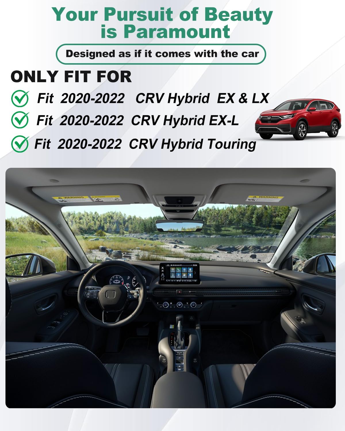 Original 2020-2022 CR-V Hybrid Floor Mats & Cargo Liner for Honda CRV Hybrid - Custom Fit TPE Floor Mats with Trunk Mat - All Weather Rubber Car Mats for Honda CR-V Hybrid 2020-2022