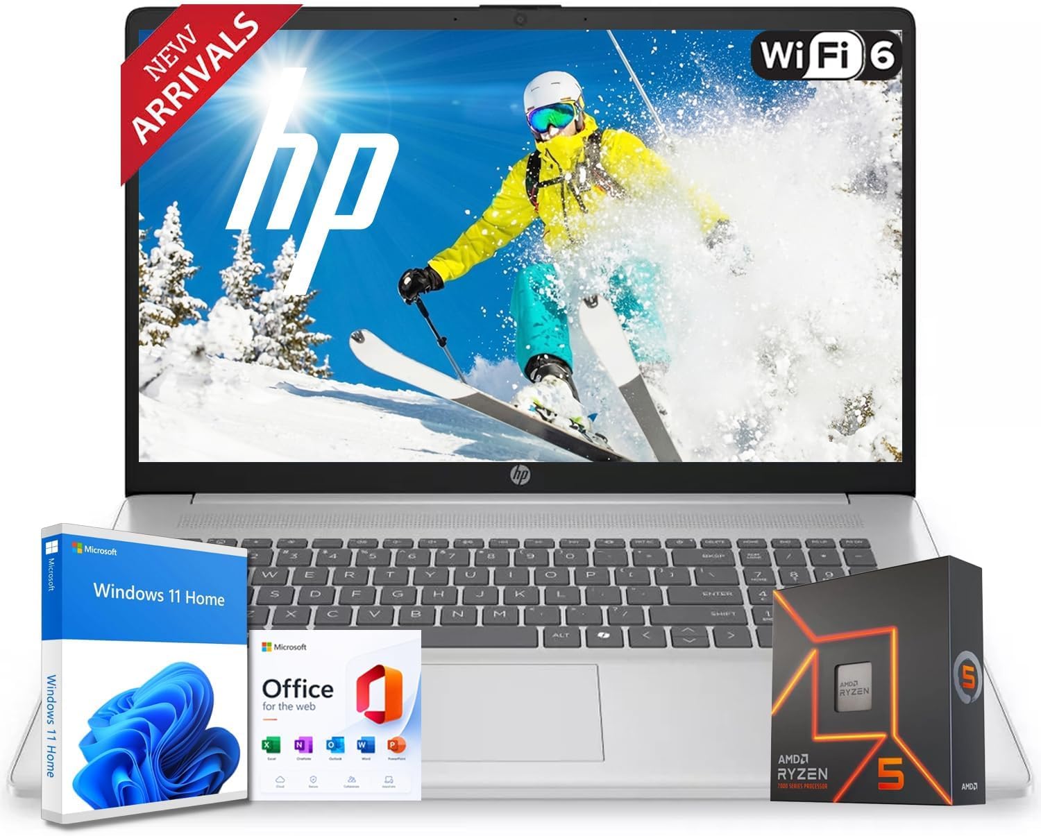 HP New Designed 17.3' FHD Business Laptop(2026/2027Edition), Powerful AMD Ryzen 5 7430U(Beats Core i7-1335U), 32GB RAM, 2TB PCIe, Wi-Fi 6, 14.5-Hour Battery Life, Windows 11 with MS 365 for Web