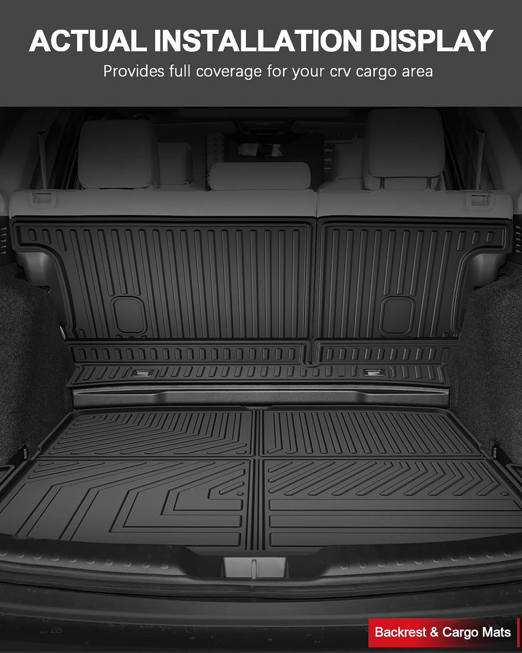 Floor Mats Fit for 2017-2022 Honda CRV(Not for Hybrid or Touring) - Custom Fit All Weather TPE Rubber Honda CR-V Accessories Floor Liners Cargo Liner Back Seat Cover Protector Full Sets