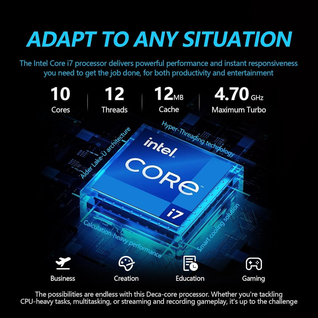 HP 15.6 FHD IPS Touchscreen Pavilion Laptop, Computer, 10-Core Intel i7 Processor, 64GB RAM, 1.5TB Storage (1TB SSD + 500GB Ext), Wi-Fi 6E, Windows 11 Pro+Lifetime Microsoft Office, MarxsolAccessory