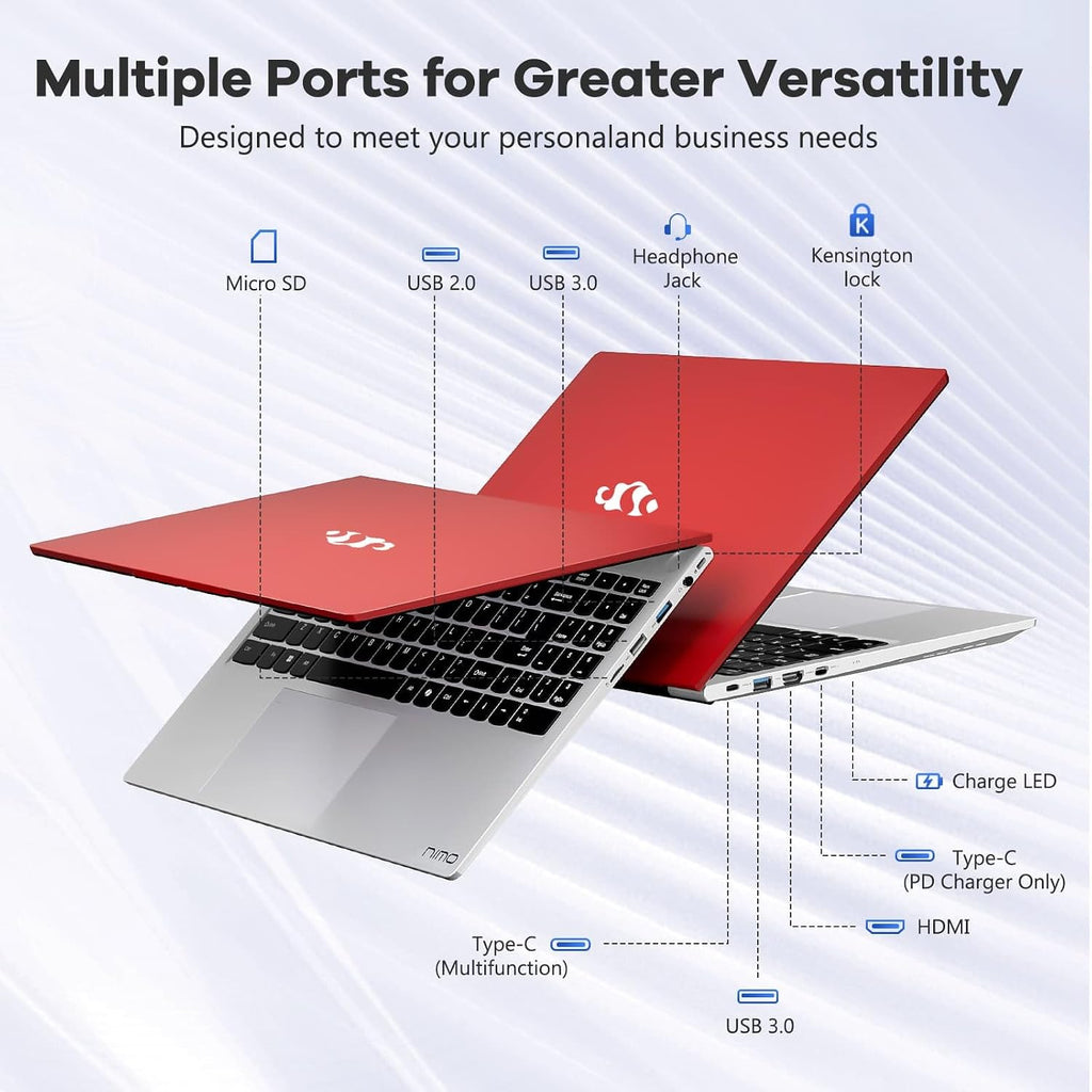 NIMO 15.6' FHD lPS-Business-Laptop, i5-12450H 8 Cores 8GB RAM 256GB SSD (Beat i7-11800H, Up to 4.4 GHz) Student Computer with 100W Type-C Fingerprint Backlit Keyboard WiFi-6 Numpad