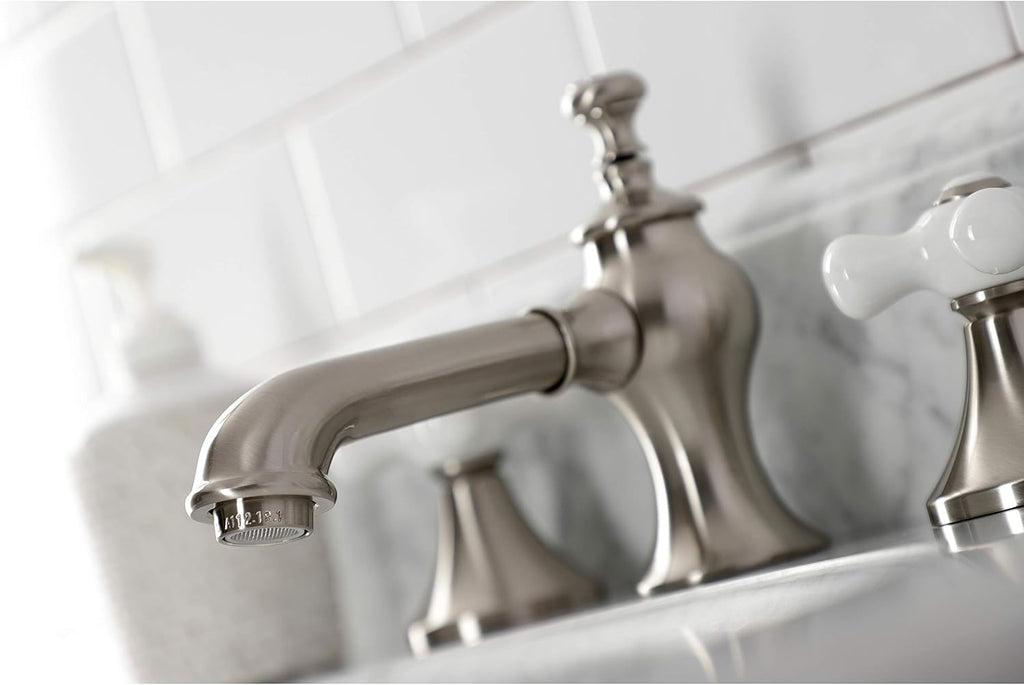 Kingston Brass KC7068PX Vintage 8 in. Widespread Bathroom Faucet, Brushed Nickel